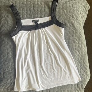 White House Black Market Black and White Tank Top